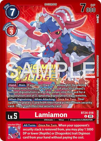 Image for Lamiamon (Judge Pack 9) (BT24-016 U) [Time Stranger] - Digimon Card Game