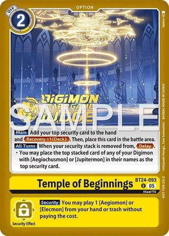Image for Temple of Beginnings (Judge Pack 9) (BT24-093 U) [Time Stranger] - Digimon Card Game