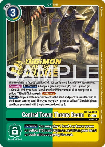 Image for Central Town: Throne Room (Judge Pack 9) (BT24-094 U) [Time Stranger] - Digimon Card Game