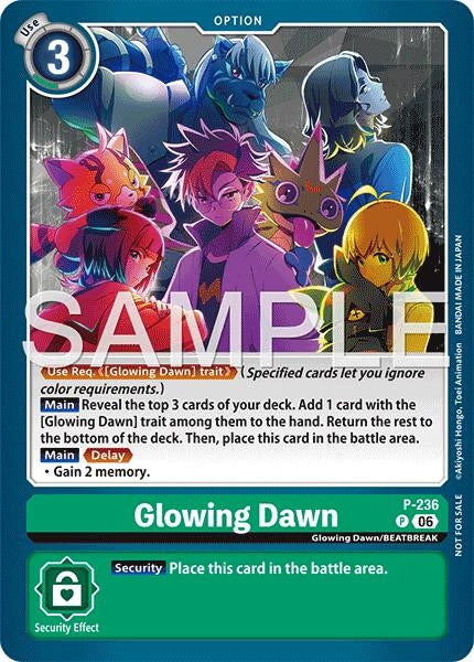 Image for Glowing Dawn (Store Tournament 2026 Vol. 2 Participation Pack) (P-236 P) [Digimon Promotion Cards] - Digimon Card Game