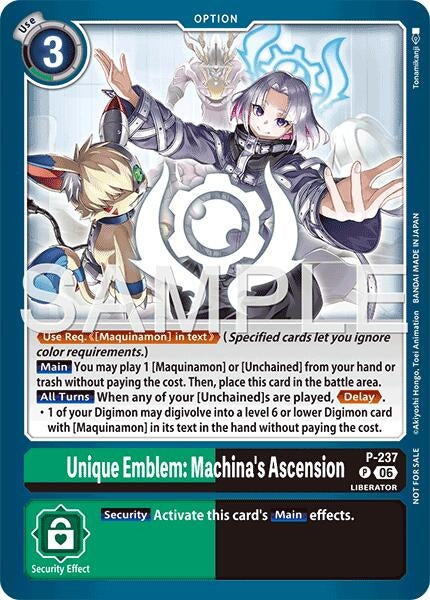 Image for Unique Emblem: Machina's Ascension (Store Tournament 2026 Vol. 2 Participation Pack) (P-237 P) [Digimon Promotion Cards] - Digimon Card Game