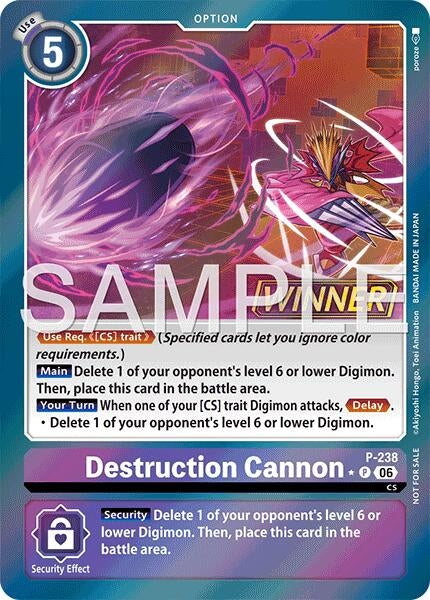 Image for Destruction Cannon (Store Tournament 2026 Vol. 2 Winner Pack) (P-238 P) [Digimon Promotion Cards] - Digimon Card Game