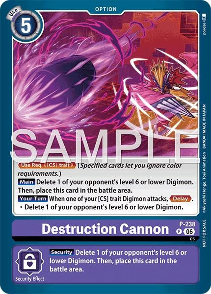 Image for Destruction Cannon (Store Tournament 2026 Vol. 2 Participation Pack) (P-238 P) [Digimon Promotion Cards] - Digimon Card Game