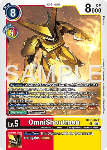 Image for OmniShoutmon (Reprint) (BT21-021 U) [Advanced Booster Digimon Generation] - Digimon Card Game