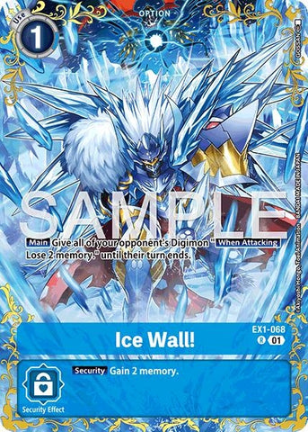 Image for Ice Wall! - EX1-068 (Alternate Art) (EX1-068 R) [Dual Revolution] - Digimon Card Game