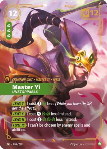 Image for Master Yi - Unstoppable (059/219) [Unleashed] - Riftbound: League of Legends Trading Card Game