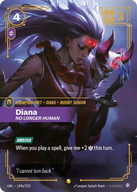 Image for Diana - No Longer Human (Alternate Art) (149a/219) [Unleashed] - Riftbound: League of Legends Trading Card Game
