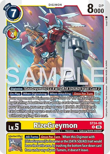 Image for RizeGreymon (ST24-06 R) [Starter Deck 24: Data Squad] - Digimon Card Game
