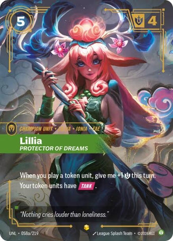 Image for Lillia - Protector of Dreams (Alternate Art) (058a/219) [Unleashed] - Riftbound: League of Legends Trading Card Game