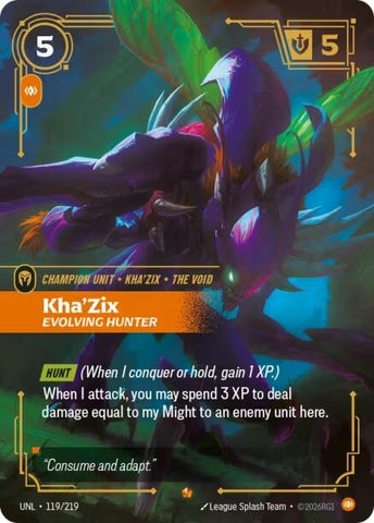 Image for Kha'Zix - Evolving Hunter (119/219) [Unleashed] - Riftbound: League of Legends Trading Card Game