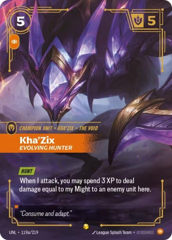 Image for Kha'Zix - Evolving Hunter (Alternate Art) (119a/219) [Unleashed] - Riftbound: League of Legends Trading Card Game