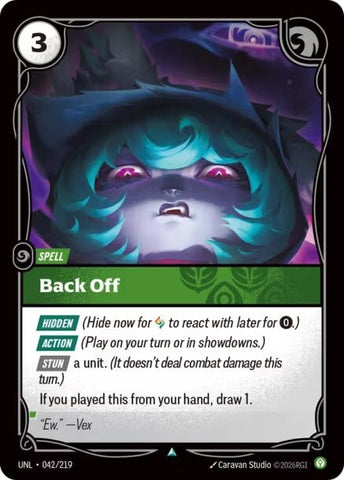 Image for Back Off (042/219) [Unleashed] - Riftbound: League of Legends Trading Card Game