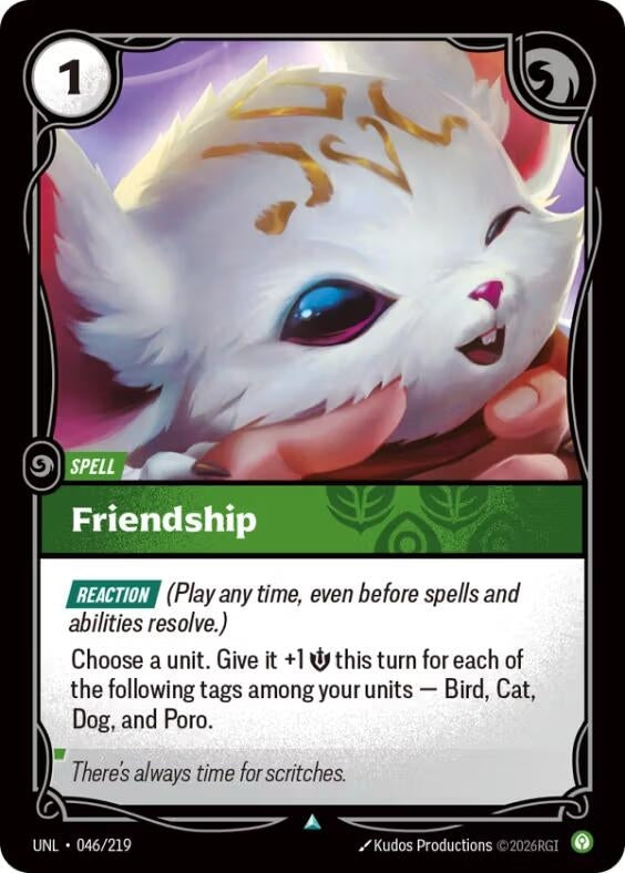 Image for Friendship (046/219) [Unleashed] - Riftbound: League of Legends Trading Card Game