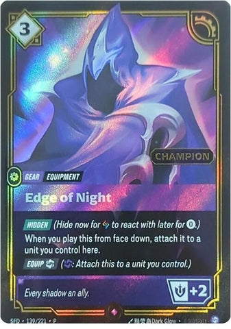 Image for Edge of Night (Champion) (139/221) [Riftbound Organized Play Promotional Cards] - Riftbound: League of Legends Trading Card Game