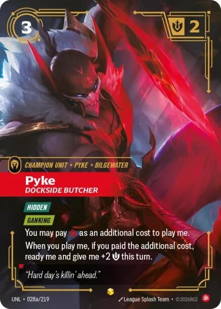 Image for Pyke - Dockside Butcher (Alternate Art) (028a/219) [Unleashed] - Riftbound: League of Legends Trading Card Game