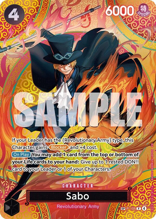 Image for Sabo (P-105) (SP) (P-105) [Adventure on Kami's Island] - One Piece Card Game