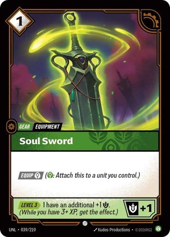 Image for Soul Sword (039/219) [Unleashed] - Riftbound: League of Legends Trading Card Game