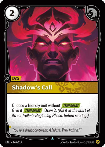 Image for Shadow's Call (165/219) [Unleashed] - Riftbound: League of Legends Trading Card Game
