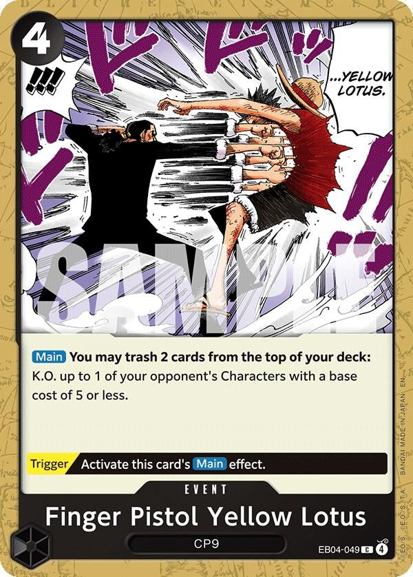 Image for Finger Pistol Yellow Lotus (EB04-049) [Adventure on Kami's Island] - One Piece Card Game