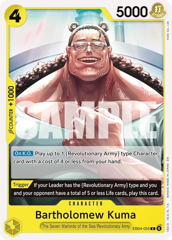 Image for Bartholomew Kuma (EB04-055) (EB04-055) [Adventure on Kami's Island] - One Piece Card Game