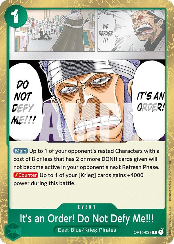 Image for It's an Order! Do Not Defy Me!!! (OP15-038) [Adventure on Kami's Island] - One Piece Card Game