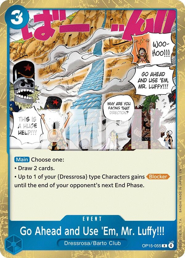 Image for Go Ahead and Use 'Em, Mr. Luffy!!! (OP15-055) [Adventure on Kami's Island] - One Piece Card Game
