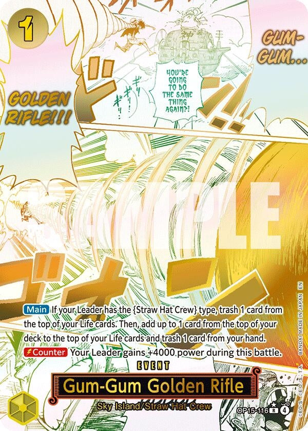 Image for Gum-Gum Golden Rifle (Alternate Art) (OP15-116) [Adventure on Kami's Island] - One Piece Card Game
