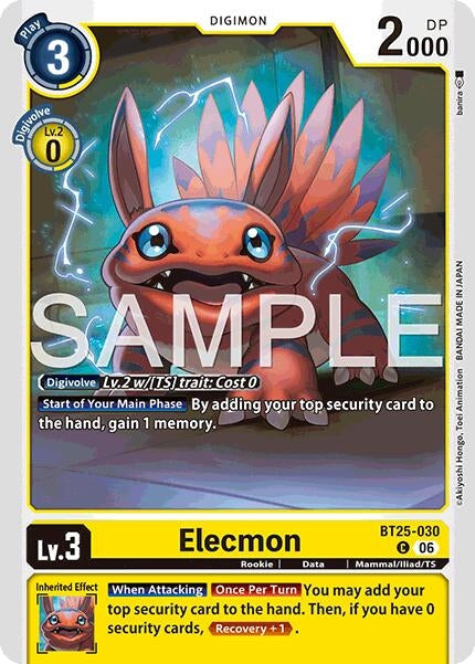 Image for Elecmon (BT25-030 C) [Dual Revolution] - Digimon Card Game