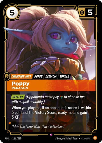 Image for Poppy - Paragon (116/219) [Unleashed] - Riftbound: League of Legends Trading Card Game