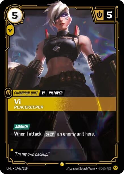 Image for Vi - Peacekeeper (Alternate Art) (176a/219) [Unleashed] - Riftbound: League of Legends Trading Card Game