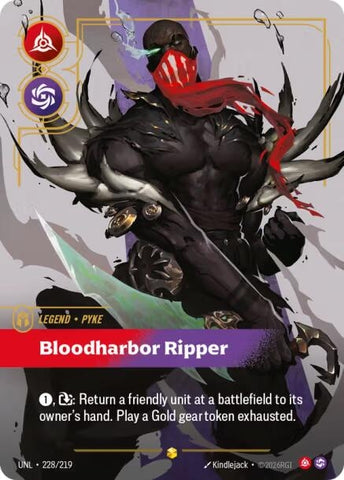 Image for Pyke - Bloodharbor Ripper (Overnumbered) (228/219) [Unleashed] - Riftbound: League of Legends Trading Card Game