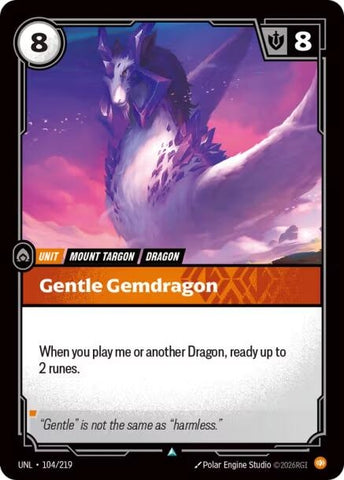 Image for Gentle Gemdragon (104/219) [Unleashed] - Riftbound: League of Legends Trading Card Game