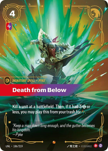Image for Death from Below (186/219) [Unleashed] - Riftbound: League of Legends Trading Card Game