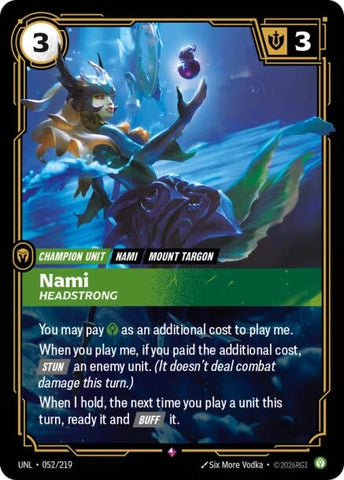 Image for Nami - Headstrong (052/219) [Unleashed] - Riftbound: League of Legends Trading Card Game