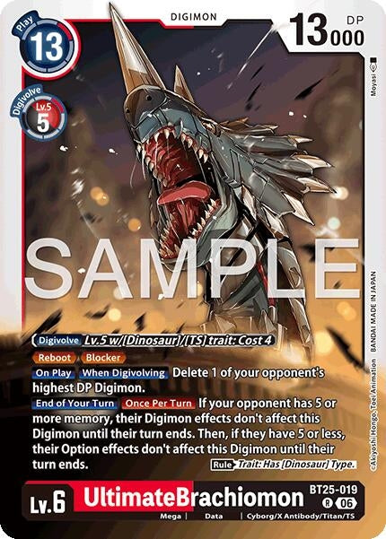Image for UltimateBrachiomon (BT25-019 R) [Dual Revolution] - Digimon Card Game