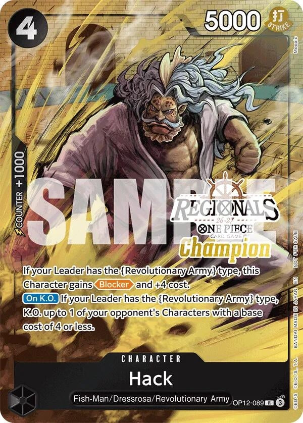 Image for Hack (Regionals Champion Card Set 26-27) (OP12-089) [One Piece Promotion Cards] - One Piece Card Game