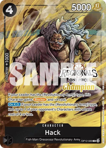 Image for Hack (Regionals Champion Card Set 26-27) (OP12-089) [One Piece Promotion Cards] - One Piece Card Game