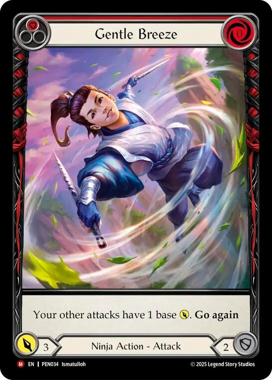 Image for Gentle Breeze (Red) (Extended Art) (PEN034) [Compendium of Rathe] - Flesh and Blood TCG