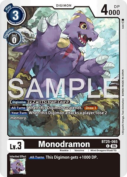 Image for Monodramon (BT25-065 C) [Dual Revolution] - Digimon Card Game