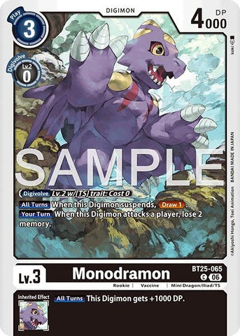 Image for Monodramon (BT25-065 C) [Dual Revolution] - Digimon Card Game