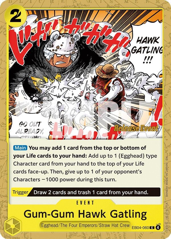 Image for Gum-Gum Hawk Gatling (EB04-060) [Adventure on Kami's Island Release Event Cards] - One Piece Card Game