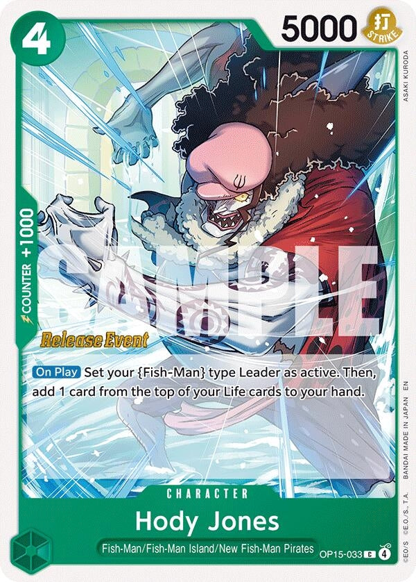 Image for Hody Jones (OP15-033) [Adventure on Kami's Island Release Event Cards] - One Piece Card Game