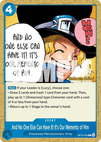 Image for And No One Else Can Have It! It's Our Memento of Him (OP15-054) [Adventure on Kami's Island Release Event Cards] - One Piece Card Game