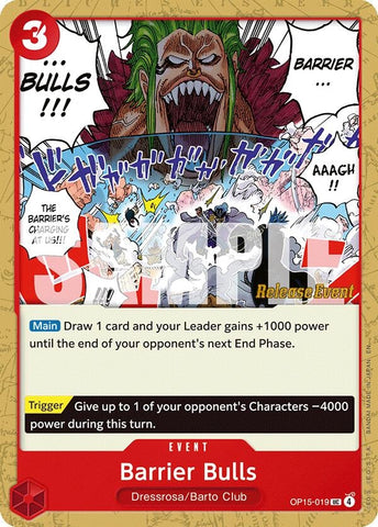 Image for Barrier Bulls (OP15-019) [Adventure on Kami's Island Release Event Cards] - One Piece Card Game