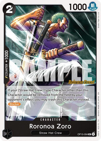 Image for Roronoa Zoro (OP15-094) (OP15-094) [Adventure on Kami's Island Release Event Cards] - One Piece Card Game