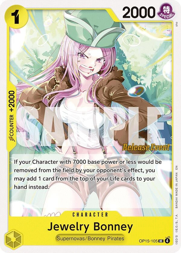 Image for Jewelry Bonney (OP15-105) (OP15-105) [Adventure on Kami's Island Release Event Cards] - One Piece Card Game