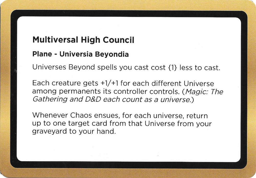 Image for Multiversal High Council (Black Lotus Unknown Planechase) [Oversize Cards] (OVER) - Magic: The Gathering