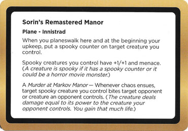 Image for Sorin's Remastered Manor (Black Lotus Unknown Planechase) [Oversize Cards] (OVER) - Magic: The Gathering