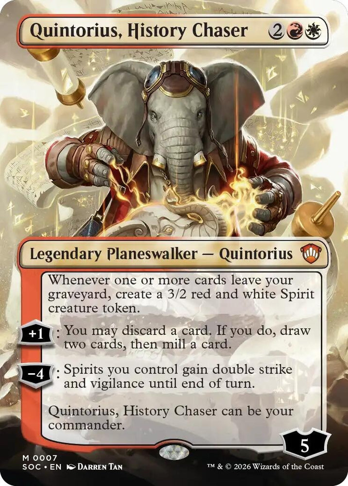 Image for Quintorius, History Chaser (Borderless) (7) [Secrets of Strixhaven] - Magic: The Gathering