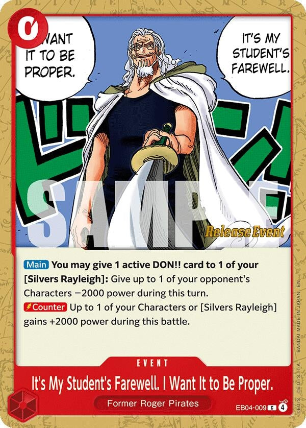 Image for It's My Student's Farewell. I Want It to Be Proper. (EB04-009) [Adventure on Kami's Island Release Event Cards] - One Piece Card Game